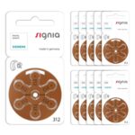 Baterie do aparatów słuchowych Signia 312 - zestaw 10 listków (60 szt baterii)