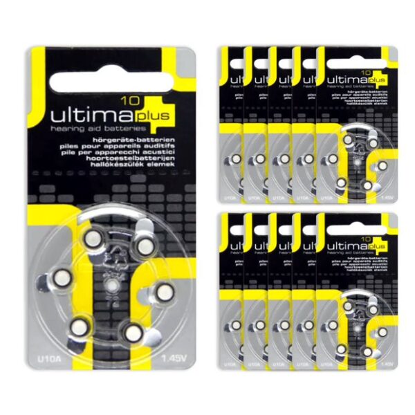 Baterie do aparatów słuchowych Ultima 10 - zestaw 10 listków (60 szt baterii)