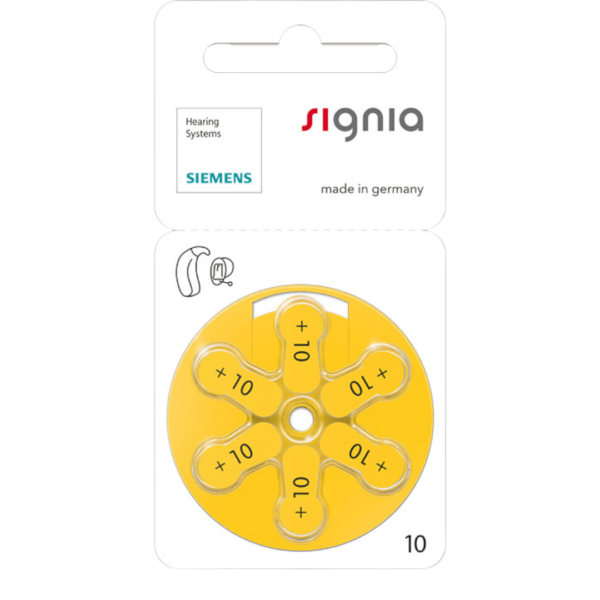 Baterie do aparatów słuchowych Signia 10 - 1 listek (6 szt baterii)