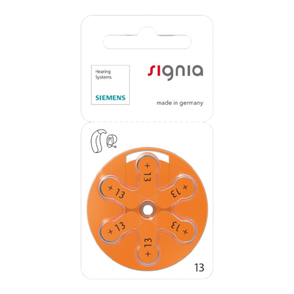 Baterie do aparatów słuchowych Signia 13 - 1 listek (6 szt baterii)